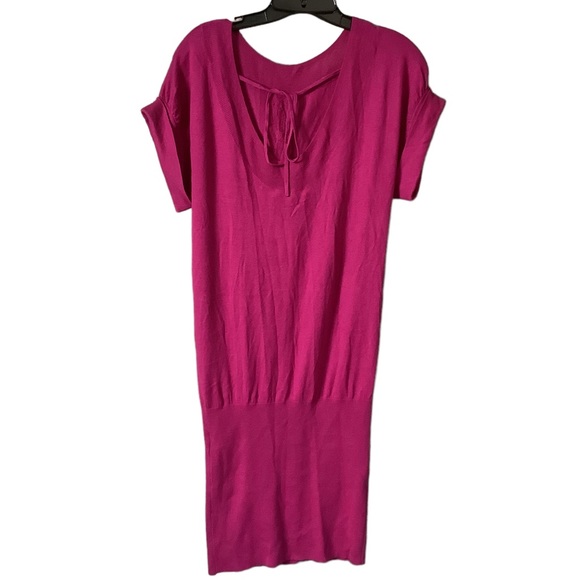 Small Raspberry Rebecca Taylor Open Back Dress Cashmere Silk - Picture 2 of 12